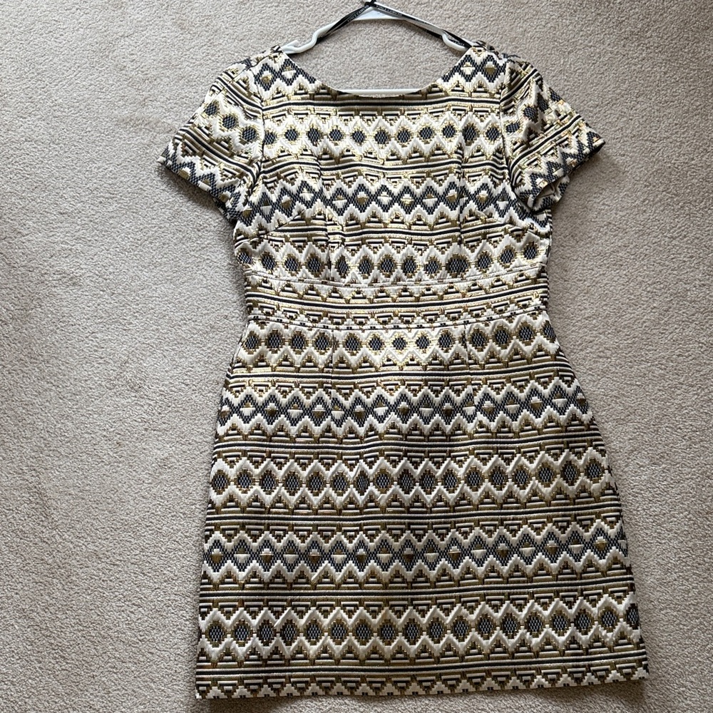 Vince Camuto Black and Gold Mini Dress